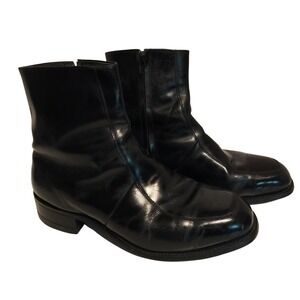 Goodyear GT Black Leather Boots Mens 12W SideZip Oilproof ANSI Z41 PT91 34743345